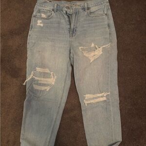 American Eagle Outfitters Light Blue Distressed Boyfriend Jeans